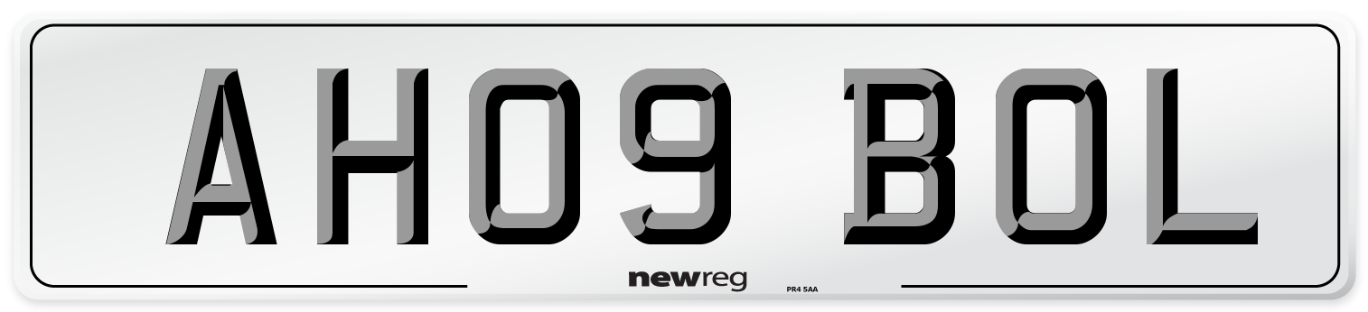 AH09 BOL Number Plate from New Reg